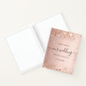 ゲストブック結婚のバラ金ゴールド赤面グリッター名 ノートブック (内部)