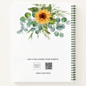 ゲストブック結婚のヒマワリのユーカリmr mrs ノートブック (裏面)