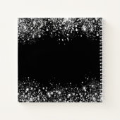 ゲストブック結婚のブラックシルバーグリッターmr mrs ノートブック (裏面)