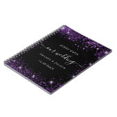 ゲストブック結婚のブラックパープル予算 ノートブック (左側)