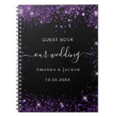 ゲストブック結婚のブラックパープル予算 ノートブック (正面)