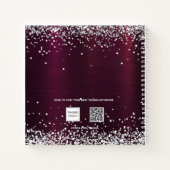 ゲストブック結婚のブルゴーニュ銀フローラ ノートブック (裏面)