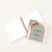 ゲストブック結婚のミセス・ハート・ピンク・アーチ・セージ ノートブック (内部)