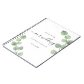 ゲストブック結婚のユーカリの緑の予算 ノートブック (左側)