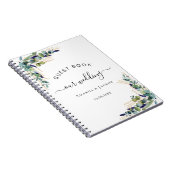 ゲストブック結婚のユーカリの緑 ノートブック (右側)