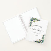 ゲストブック結婚のユーカリの緑 ノートブック (内部)