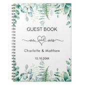 ゲストブック結婚のユーカリ緑ミセス ノートブック (正面)