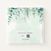 ゲストブック結婚のユーカリ緑ミセス ノートブック (裏面)