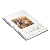 ゲストブック結婚の写真白金ゴールドモダン ノートブック (右側)