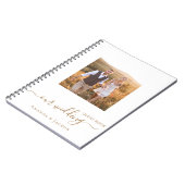 ゲストブック結婚の写真白金ゴールドモダン ノートブック (左側)