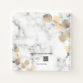 ゲストブック結婚の大理石ユーカリ黄金のミセス ノートブック (裏面)