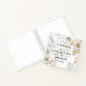 ゲストブック結婚の大理石ユーカリ黄金のミセス ノートブック (内部)