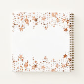 ゲストブック結婚の白いバラの金ゴールド ノートブック (裏面)