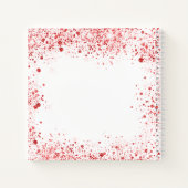 ゲストブック結婚の白い赤いグリッターダスト名 ノートブック (裏面)