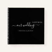ゲストブック結婚の白黒名 ノートブック (正面)