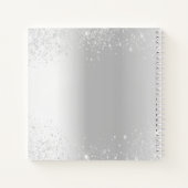 ゲストブック結婚の銀バラ金ゴールドグリッター写真 ノートブック (裏面)