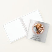 ゲストブック結婚の銀バラ金ゴールドグリッター写真 ノートブック (内部)