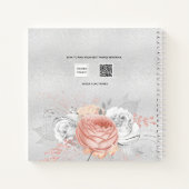 ゲストブック結婚の銀バラ金ゴールドフローラ ノートブック (裏面)
