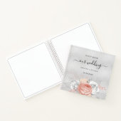 ゲストブック結婚の銀バラ金ゴールドフローラ ノートブック (内部)