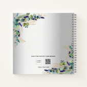 ゲストブック結婚の銀ユーカリmr mrs ノートブック (裏面)