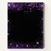 ゲストブック結婚の黒い紫の写真ハート ノートブック (裏面)