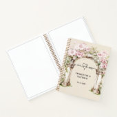 ゲストブック結婚のmr mrsハートピンク花模様アーチ ノートブック (内部)