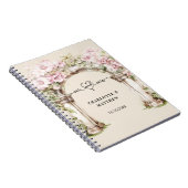 ゲストブック結婚のmr mrsハートピンク花模様アーチ ノートブック (右側)