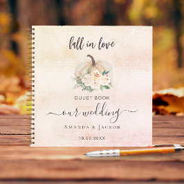 ゲストブック結婚ズカボキンクリームフラワーズ秋 ノートブック