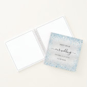 ゲストブック結婚ズシルバーブルーグリッター ノートブック (内部)