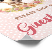 ゲストブック署名ステーションガールサファリ誕生日 ポスター (角)