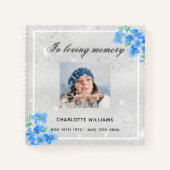 ゲストブック葬儀シルバーフローラ写真 ノートブック (正面)