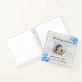 ゲストブック葬儀シルバーフローラ写真 ノートブック (内部)