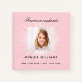 ゲストブック葬儀ピンクの少女の写真 ノートブック (正面)