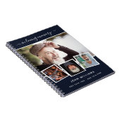 ゲストブック葬儀フォトコラージュ青いメモリアル ノートブック (右側)
