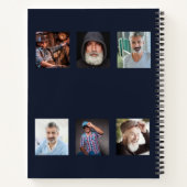 ゲストブック葬儀フォトコラージュ青いメモリアル ノートブック (裏面)