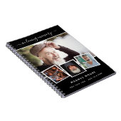 ゲストブック葬儀フォトコラージュ黒のメモリアル ノートブック (右側)