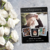 ゲストブック葬儀フォトコラージュ黒のメモリアル ノートブック