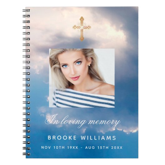 ゲストブック葬儀記念青空写真 ノートブック (正面)