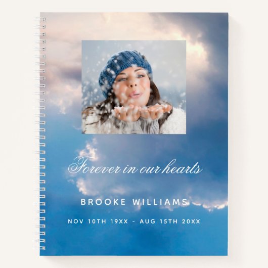 ゲストブック葬儀記念青空写真 ノートブック (正面)