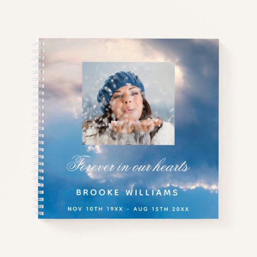 ゲストブック葬儀記念青空写真 ノートブック (正面)