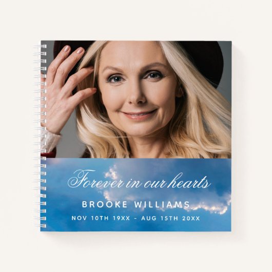 ゲストブック葬儀記念青空写真 ノートブック (正面)