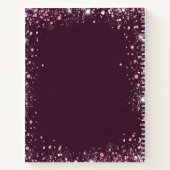 ゲストブック記念ブルゴーニュ花模様写真葬儀 ノートブック (裏面)