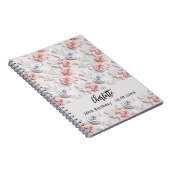 ゲストブック誕生日の花ピンクの白の名前 ノートブック (右側)