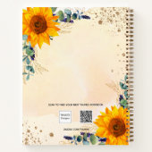 ゲストブック誕生日ひまわりユーカリ金ゴールド ノートブック (裏面)