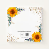 ゲストブック誕生日ひまわりユーカリ金ゴールド ノートブック (裏面)
