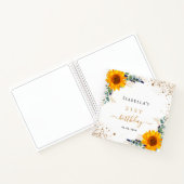 ゲストブック誕生日ひまわりユーカリ金ゴールド ノートブック (内部)