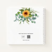 ゲストブック誕生日ひまわりユーカリ ノートブック (裏面)