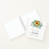 ゲストブック誕生日ひまわりユーカリ ノートブック (内部)