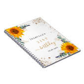 ゲストブック誕生日ひまわりユーカリ ノートブック (右側)