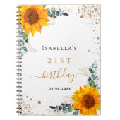 ゲストブック誕生日ひまわりユーカリ ノートブック (正面)